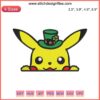 Pikachu St. Patrick's Day Embroidery Design | Adorable Pokémon in Green Hat | Cute Digital Stitching Pattern | Holiday Decor