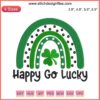 Colorful shamrock rainbow embroidery design, perfect for St. Patrick's Day crafts and digital stitching projects.