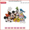 Mickey Mouse with Friends Embroidery Design featuring Disney pals stitched digitally, perfect for crafting and DIY projects.
