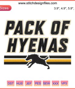 Calgary Hockey Pack of Hyenas Embroidery Design | NHL Team Digital Stitching | Sports Art | Unique Athletic Crafts Pattern