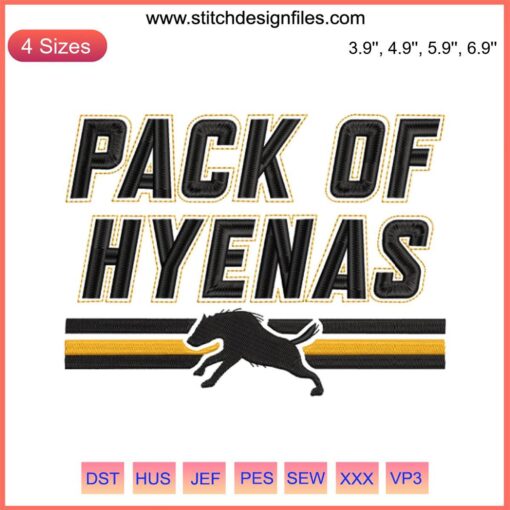 Calgary Hockey Pack of Hyenas Embroidery Design | NHL Team Digital Stitching | Sports Art | Unique Athletic Crafts Pattern