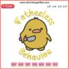 Funny Duck Embroidery Design: Knife-Wielding Duck with "Fatherless Behavior" Text | Digital Stitching Pattern