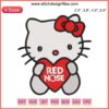 Hello Kitty Red Nose Embroidery Design - Cute Red Nose Day Digital Stitching Pattern