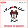 Minnie Mouse Red Nose Day 2024 Embroidery Design | Disney Digital Stitching | Cute Minnie with red nose themed embroidery pattern.