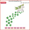 Unicorn Shamrock Clover Embroidery for St. Patrick's Day Digital Stitch Design | Cute, Festive, Irish-Themed Pattern