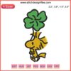 Woodstock Peanuts Shamrock Embroidery Design: St. Patrick's Day themed digital stitching with a playful Woodstock character and shamrock pattern.