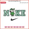 Snoopy St. Patrick's Day Embroidery Design: Snoopy holding shamrock, Nike shoe, vibrant shamrock clover stitching.