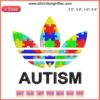 Colorful Autism Puzzle Piece Embroidery in Adidas Logo Shape | Autism Awareness Stitchwork Design | Digital Embroidery Pattern