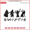 Taylor Swift silhouette embroidery design, Swiftie Friends, The Eras Tour, digital stitching pattern, pop music crafting design.