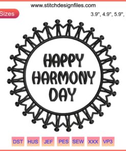 Harmony Day Embroidery Design with Australian Colors | Digital Stitching for Harmony Week 2023 | Celebrate Unity & Diversity.