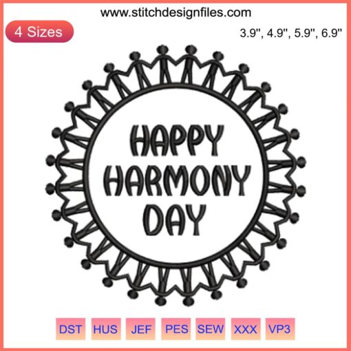 Harmony Day Embroidery Design with Australian Colors | Digital Stitching for Harmony Week 2023 | Celebrate Unity & Diversity.