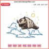 Anime Appa Sky Bison Embroidery Design featuring Avatar's Appa; digital stitching pattern, detailed cartoon design.
