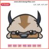 Appa Avatar Cute Embroidery Design featuring adorable anime character; perfect for digital embroidery projects.