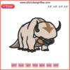 Appa Bison Avatar embroidery design featuring anime-inspired digital stitching with intricate detailing. Perfect for crafting enthusiasts.