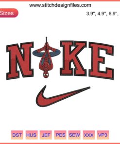 Spider-Man Nike Embroidery Design File featuring No Way Home theme with intricate details for digital embroidery projects.