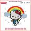 Hello Kitty Rainbow Embroidery Design - Cute Digital Stitching Art with Hello Kitty and Colorful Rainbow Pattern