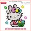 Hello Kitty Easter Embroidery Design: Cute Kitty with Easter Eggs, Bunny Ears, Perfect for Digital Stitching Projects