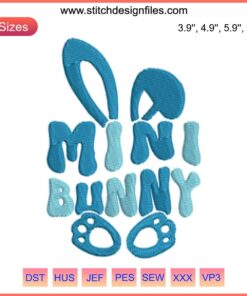 Mini Bunny Easter Embroidery Design with Cute Easter Bunny | Baby Stitch Art | Spring Digital Pattern | DIY Embroidery