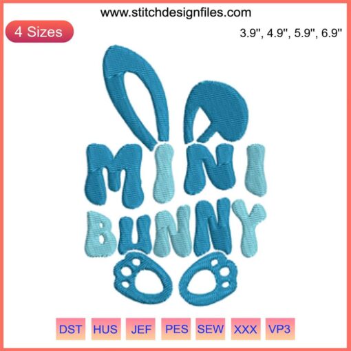 Mini Bunny Easter Embroidery Design with Cute Easter Bunny | Baby Stitch Art | Spring Digital Pattern | DIY Embroidery