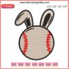 Baseball Bunny Embroidery: Easter Digital Design, Sports Themed Stitching Pattern, Cute Bunny with Baseball Elements.