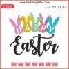 Multicolor Happy Easter Bunny Embroidery Design | Vibrant Easter Digital Stitching with Bunny Graphic | Perfect for Easter Crafts