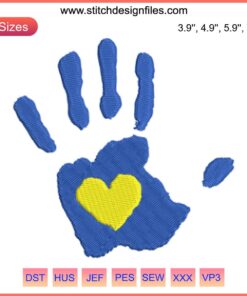 Down Syndrome Hand Embroidery Design: Love Pattern, Awareness Ribbon, Digital Stitching Art, Celebrate Diversity & Awareness