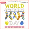 Down Syndrome Awareness Embroidery | Blue Yellow Ribbon, Heart, Three 21s | World Down Syndrome Day Digital Stitch Design