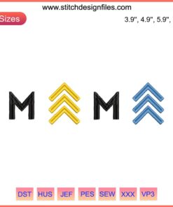 "Down Syndrome Mama Embroidery Design featuring a heart and ribbon motif. Perfect for Down Syndrome Awareness. Digital Stitching"
