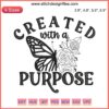 Christian Floral Butterfly Embroidery Design | Inspirational Purposeful Art | Digital Embroidery, Faith Design, Christian Decor