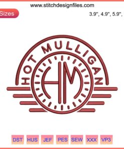 Hot Mulligan Band Logo Embroidery Design, Digital Stitching, Bold Text, Custom Music Merch, DIY Crafting Pattern
