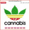 Cannabis leaf embroidery design, digital stitching, marijuana motif, intricate weed pattern, stylish DIY craft decor.