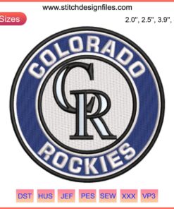 "Colorado Rockies MLB Logo Embroidery Design: Digital Baseball Stitching, Sports Team Emblem, Seamless Craft Template"