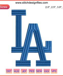 Los Angeles Dodgers Embroidery Design - MLB Baseball Digital Stitching, Perfect for Caps, Jackets, Home Décor Creations