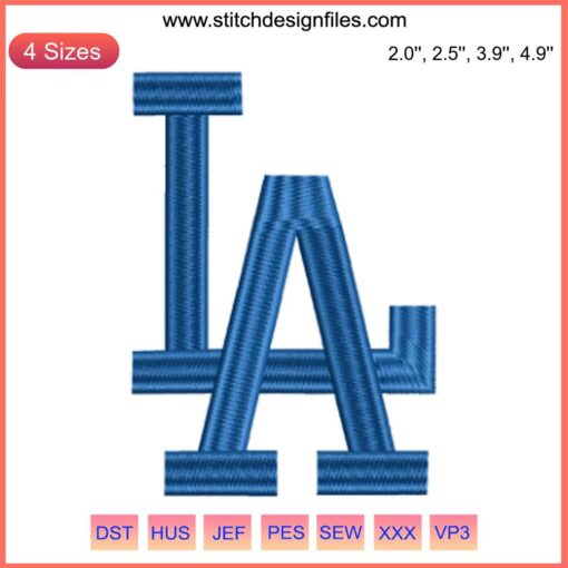 Los Angeles Dodgers Embroidery Design - MLB Baseball Digital Stitching, Perfect for Caps, Jackets, Home Décor Creations