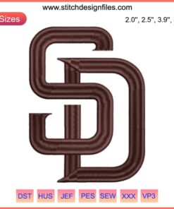 San Diego Padres MLB Logo Embroidery Design, Digital Stitching Template