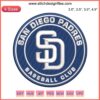 San Diego Padres Logo Embroidery Design - Baseball Digital Stitching Pattern, MLB Team Crest, Home Decor Embroidery Art