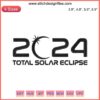 Embroidery design of 2024 Total Solar Eclipse, featuring celestial motifs for astronomy enthusiasts. Digital stitching pattern.