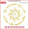 Total Solar Eclipse 2024 Embroidery Design: Great North American Solar Eclipse April 8th Digital Pattern - Celestial Craft Decor