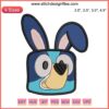 Bunny Bluey Heeler Face Embroidery Design for Easter | Digitized Bluey Easter File | Cute Cartoon Patch Pattern