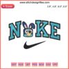 Bluey Bunny Face Nike embroidery design for Easter, cartoon-style digitized file for embroidery machines.