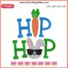 Hip Hop Bunny Embroidery Design featuring a cool bunny with sunglasses, perfect for Easter projects. Digital embroidery file.