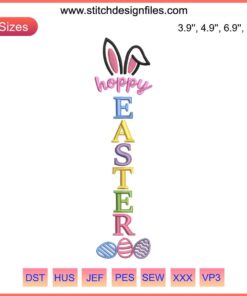 Hoppy Easter Bunny Embroidery Design: Adorable bunny stitching pattern, perfect for Easter crafts. Digital download.