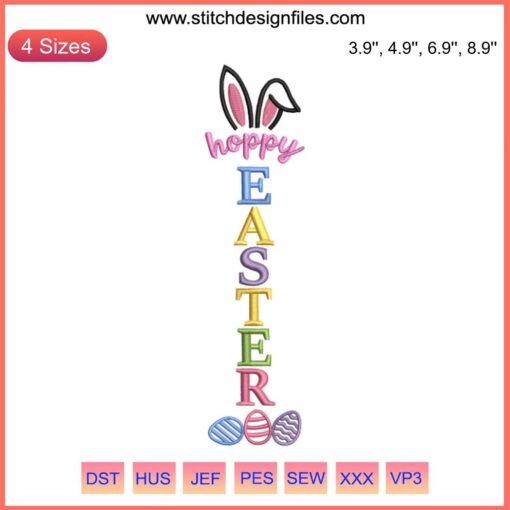 Hoppy Easter Bunny Embroidery Design: Adorable bunny stitching pattern, perfect for Easter crafts. Digital download.