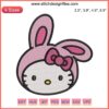 Hello Kitty Face Easter Embroidery Design: Cute Kitty Bunny Stitching, Digital Pattern, Hello Kitty Easter Decor, Embroidery Art