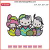 Hello Kitty and Friends Easter Embroidery Design: Sanrio-themed Easter eggs, cute characters, digital stitching pattern.