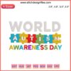Colorful puzzle piece embroidery design for World Autism Awareness Day, perfect for Autism Awareness Month projects.