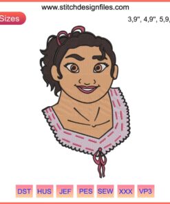 Luisa Madrigal Encanto Embroidery Design File | Vibrant Custom Machine Embroidery Pattern