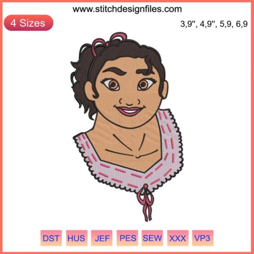 Luisa Madrigal Encanto Embroidery Design File | Vibrant Custom Machine Embroidery Pattern