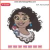Mirabel Madrigal Encanto Embroidery Design, machine embroidery, vibrant colors, digital instant download, Disney character design.