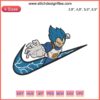 Vegeta Nike Dragon Ball embroidery design; custom digital machine file featuring Vegeta's iconic pose with Nike branding elements.